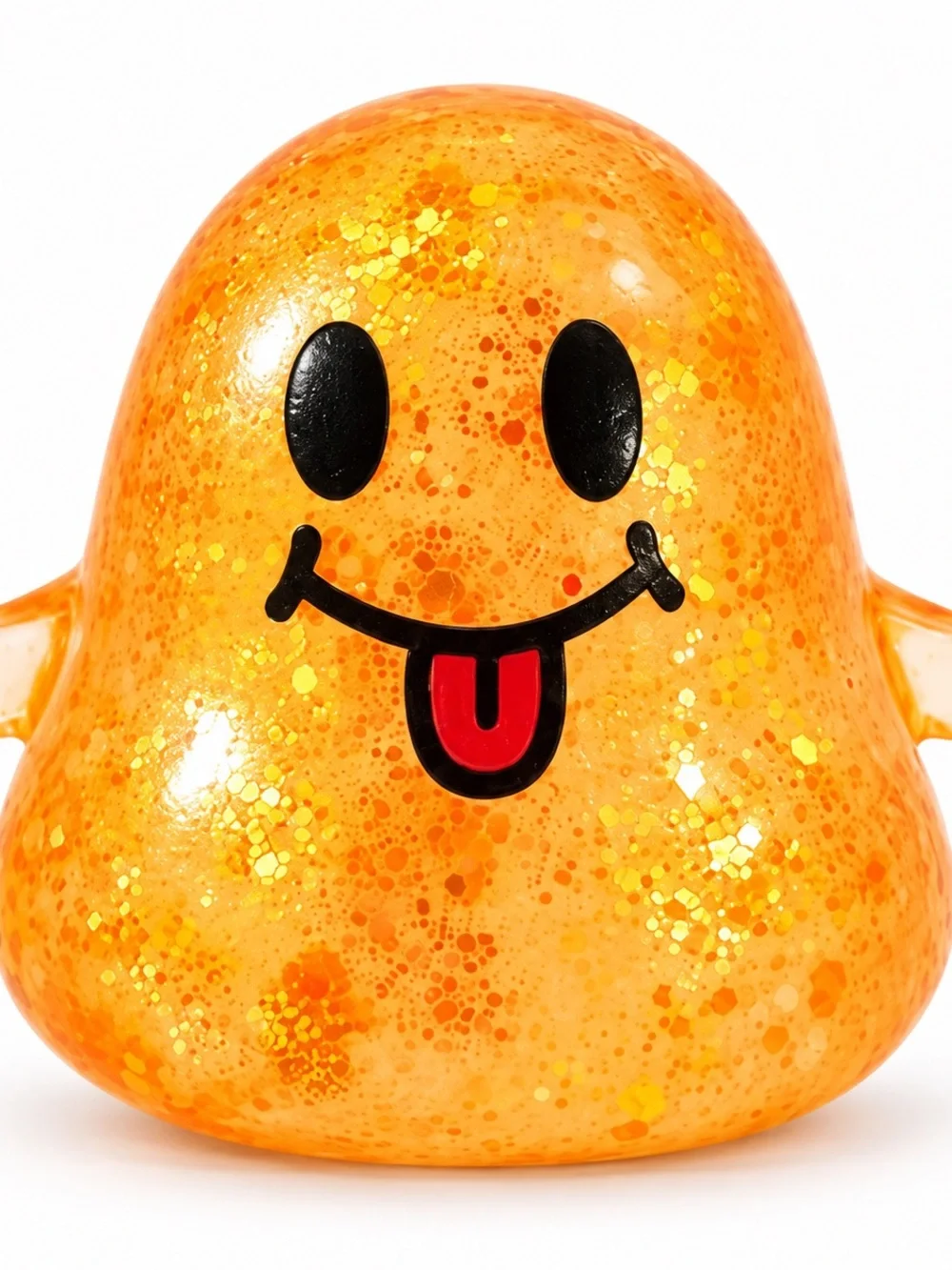 Glitter Orange Halloween Ghost Squeeze Toy - Cute Party Favor